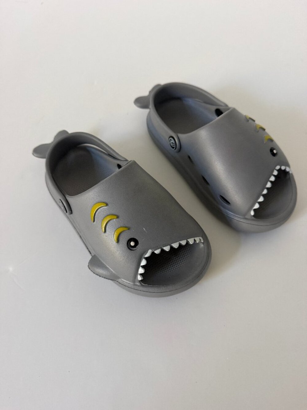 Gray Shark Clog Slide Sandal w/ Strap